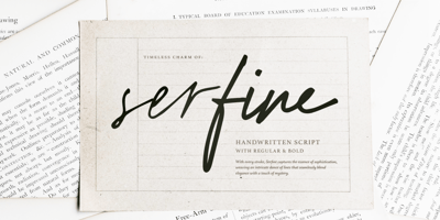 Font visual image of Serfine