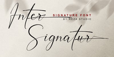 Font visual image of Inter Signature