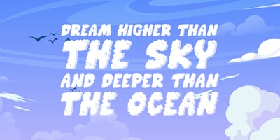 Font visual image of Clouds well