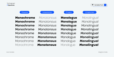 Font visual image of TBJ Endgraph Essential & Trapline