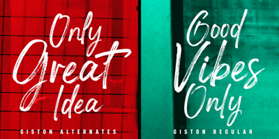 Font visual image of Giston