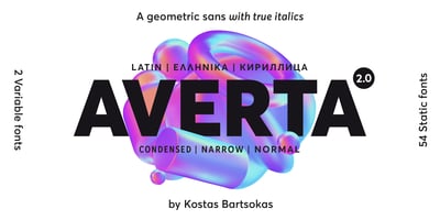 Font visual image of Averta PE&trade;
