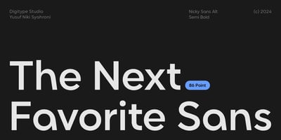 Font visual image of Nicky Sans