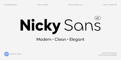 Font visual image of Nicky Sans