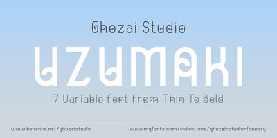 Font visual image of Uzumaki
