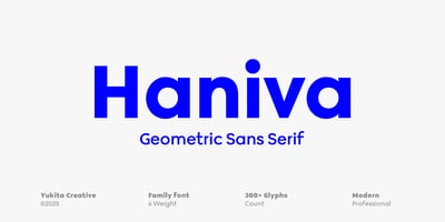 Font visual image of Haniva