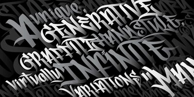 Font visual image of Many Styles Contextual