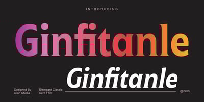 Font visual image of Ginfitanle