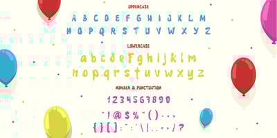 Font visual image of Bouncy Balloon