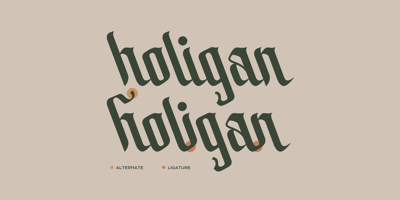 Font visual image of Bolliamih