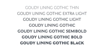 Font visual image of Goudy Lining Gothic