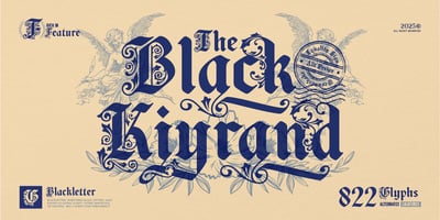 Font visual image of Black Kiyrand