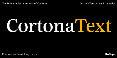 Font visual image of Cortona Text