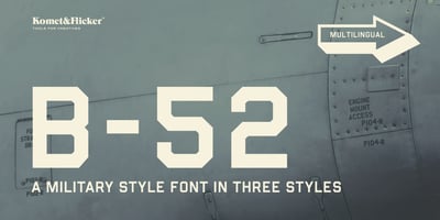 Font visual image of B52