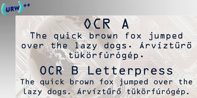 OCR-B Letterpress M