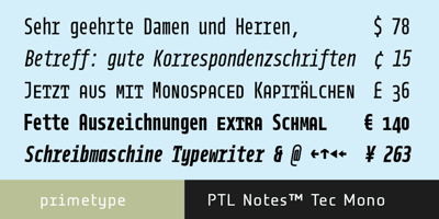 PTL Notes Tec Mono