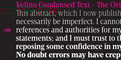 Velino Condensed Text