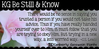 KG Be Still & Know