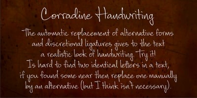 Corradine Handwriting