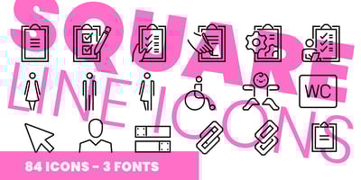Square Line Icons Interface