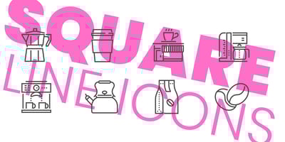 Square Line Icons Coffee