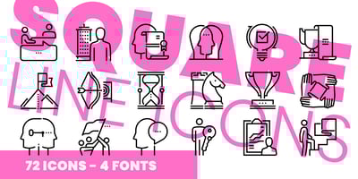 Square Line Icons Business