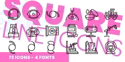 Square Line Icons Eye