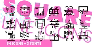 Square Line Icons Indus