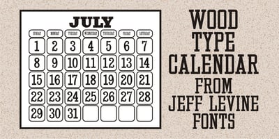Wood Type Calendar JNL