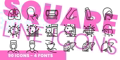 Square Line Icons Medical 3