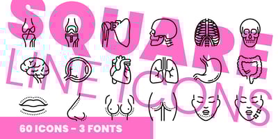 Square Line Icons Medical 2