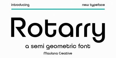 Rotarry Semi Geometric Font
