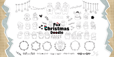 Fox Christmas Doodle