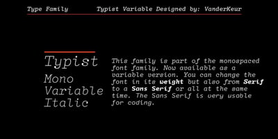 Typist Variable Mono Italic