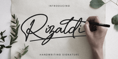Rizaldi Monoline Signature font