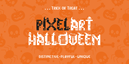 Pixelart Halloween Font Poster 1