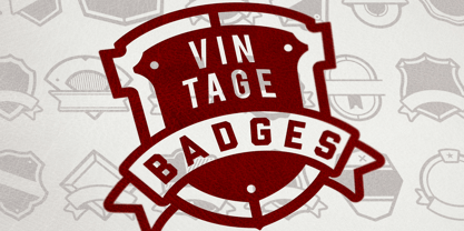 Vintage Badges Fuente Póster 1