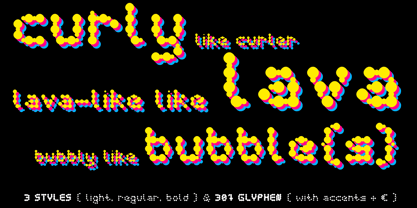 Curly Lava Bubble Font Poster 3