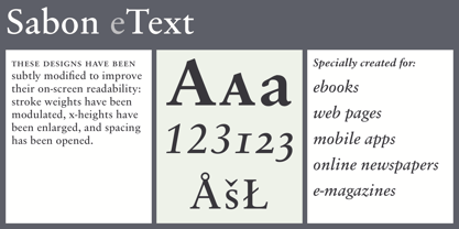 Sabon eText Font Poster 1