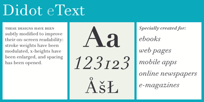 Linotype Didot eText Fuente Póster 1