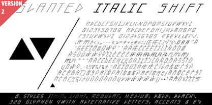 Slanted ITALIC Shift Font Poster 1