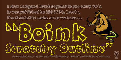 Boink Scratchy Outline Fuente Póster 2