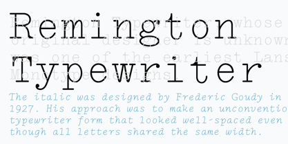 LTC Remington Typewriter Font Poster 1