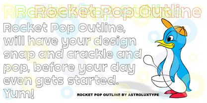 Rocket Pop Outline Fuente Póster 2