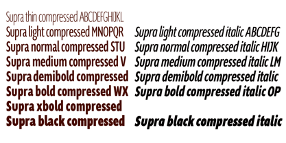 Supra Compressed Font Poster 2
