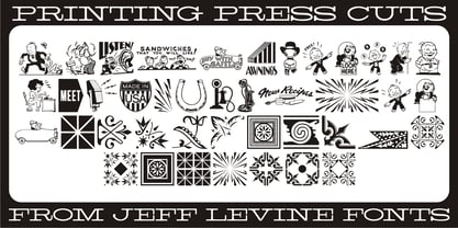 Printing Press Cuts JNL Font Poster 1