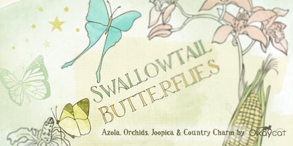 Swallowtail Butterflies Font Poster 1