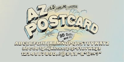 AZ Postcard 3D Font Poster 1