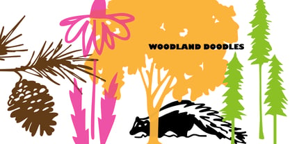 Woodland Doodles Fuente Póster 6