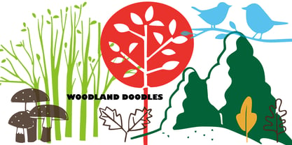 Woodland Doodles Fuente Póster 3